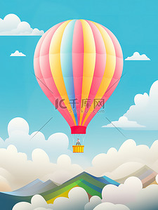 彩色气球热气球插画图片_旅游玩游项目彩色热气球17