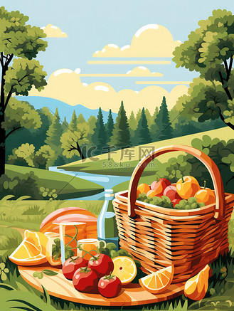 公园野餐19个人vip和企业vip免费下载免抠元素卡通手绘方格桌布企业