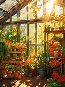 阳光充足温暖明亮玻璃花房7