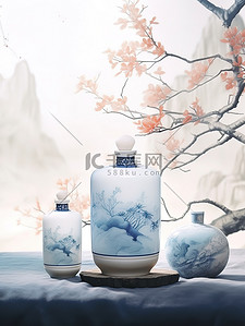瓷器花瓶插画图片_青花瓷中国风瓷器海报11