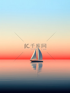 日落时分海洋中央的帆船10