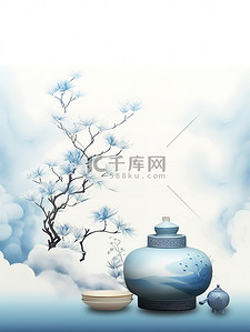 瓷器花瓶插画图片_青花瓷中国风瓷器海报10