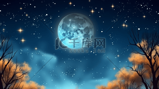 科技圆插画图片_科技感唯美星空创意插画27