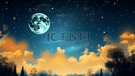 科技圆插画图片_科技感唯美星空创意插画24