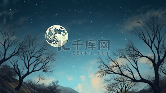 科技圆插画图片_科技感唯美星空创意插画28