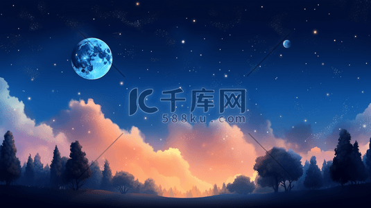 创意科技星空插画图片_科技感唯美星空创意插画7