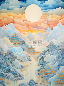 色彩丰富中国山水画3