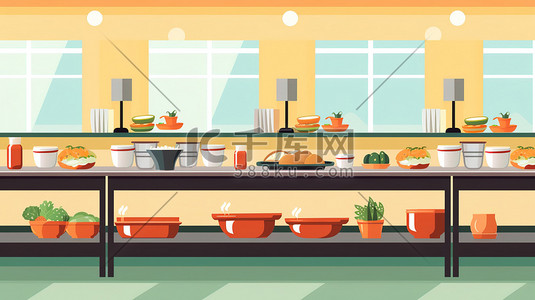 自助餐海報插画图片_自助餐厅美食食物3