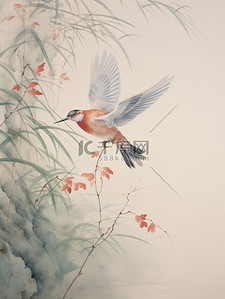 东方鸟类飞翔的画6