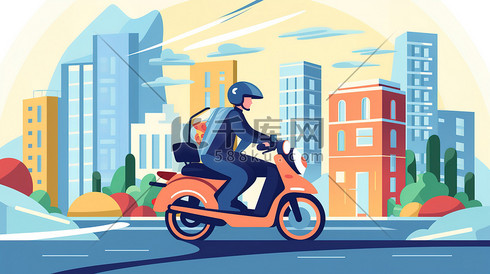 骑着摩托车城市交通7