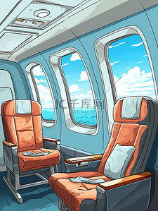 飞机内部座椅插画6