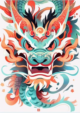 龙年除夕高清背景图片_bamileke彩色龙