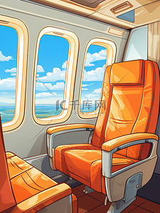 飞机内部座椅插画1