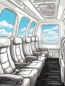 飞机内部座椅插画13