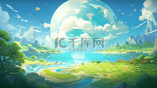 地球流泪插画图片_蓝色梦幻插画梦幻地球环境环保