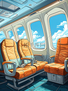 飞机内部座椅插画8