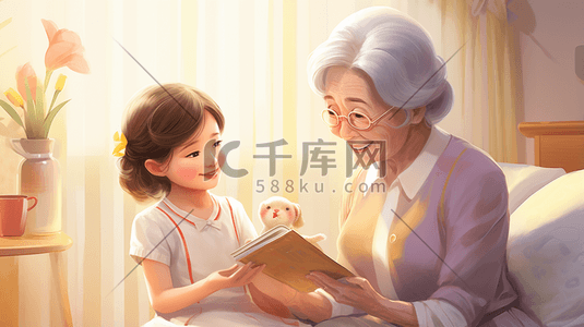 免抠雷锋插画图片_卡通人物长辈与孩子购物场景插画