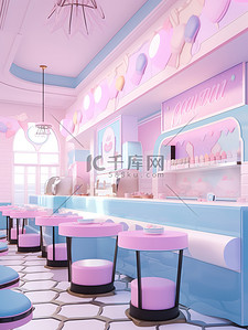 方框形状插画图片_冰淇淋形状的彩色室内装饰1