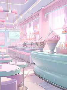 冰淇淋形状的彩色室内装饰20
