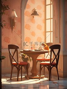 餐桌椅子中国风家居插画12