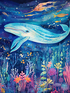 动物世界海洋动物插画图片_海底世界海洋动物插画10
