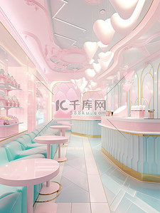 笔头形状插画图片_冰淇淋形状的彩色室内装饰18