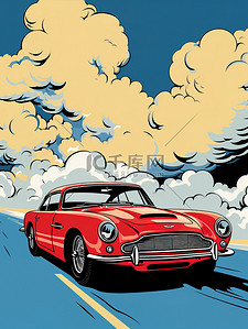 行驶的道路插画图片_在路上行驶的汽车艺术风格19