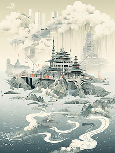 核污染海报插画图片_核污染水海洋海报11