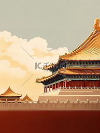 北京故宫博物馆建筑插画1