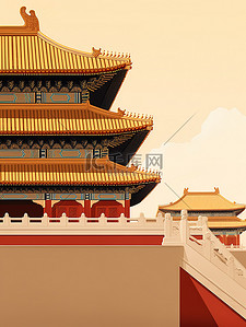 博物馆展品插画图片_北京故宫博物馆建筑插画16