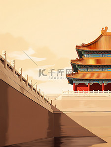 福建博物馆插画图片_北京故宫博物馆建筑插画17