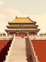 北京故宫博物馆建筑插画10