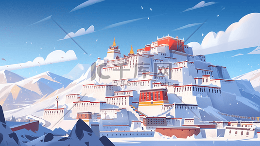 红色中国古建筑群风景插图13