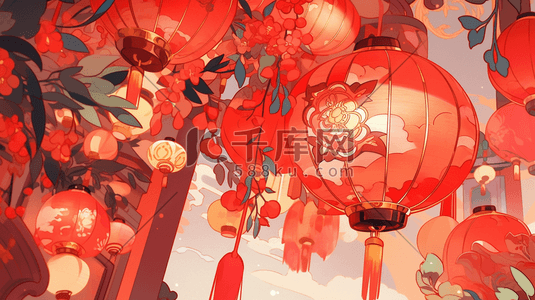 红色，大气插画图片_大气喜庆中国龙唯美创意插画2