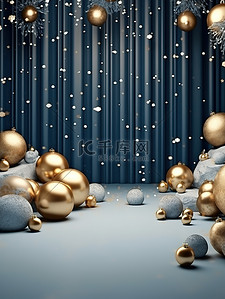 白色圣诞树插画图片_圣诞节日装饰3D氛围1