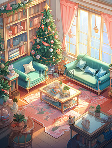 圣诞树装饰的客厅19