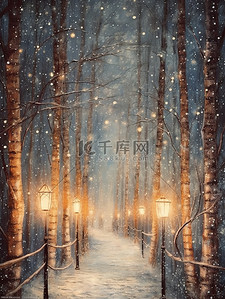 冬季仙境闪烁的灯光2