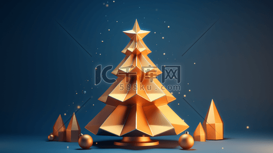 3D立体圣诞树创意插画6