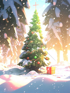 绿色20插画图片_绿色的圣诞树色彩鲜艳20