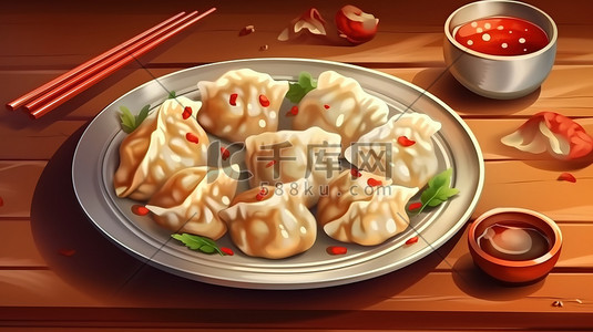 饺子红色喜庆背景10