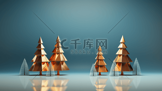 3D立体圣诞树创意插画30