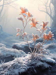 寒露插画图片_寒露霜花秋叶大雾二十四节气11