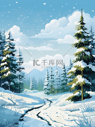 15蜡烛图片素材_冬天森林松树雪景15