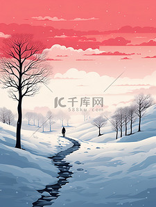 冬季极简浅红色插图19