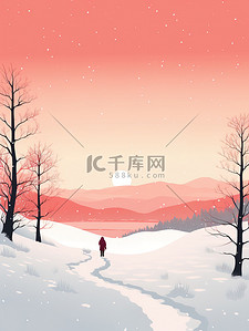 冬季极简浅红色插图2
