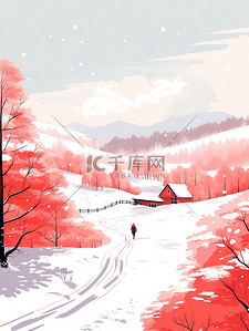 冬季极简浅红色插图15