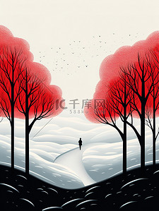 冬季极简浅红色插图10