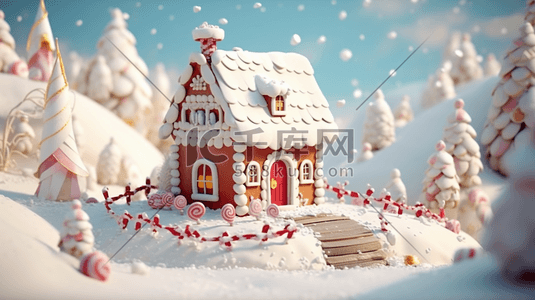 3D立体圣诞场景插画8