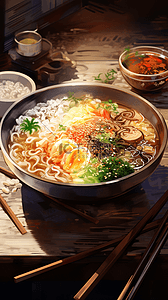 面食美味插画图片_美食美味食物一人食水彩插画