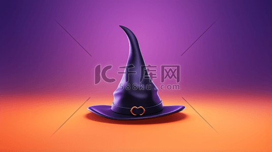 紫色创意时尚帽子插画6
